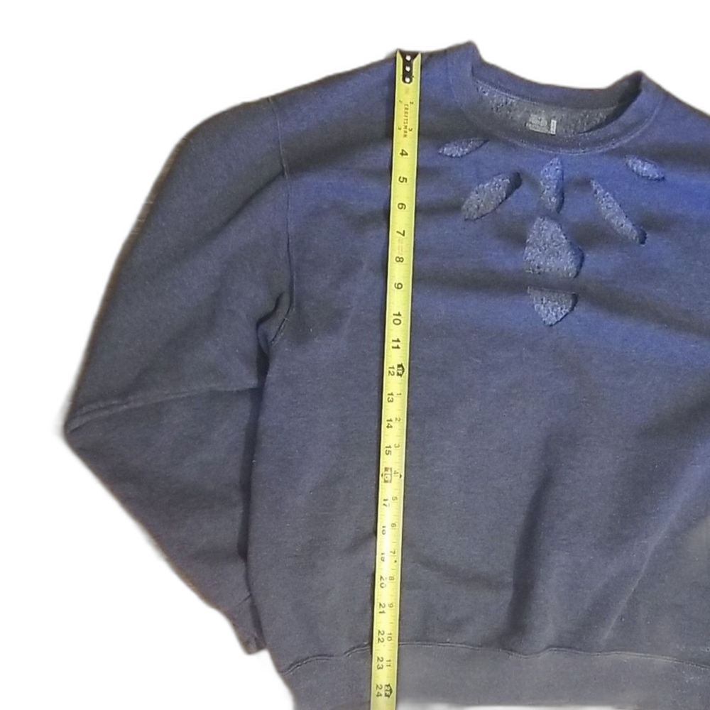 Vintage Fruit of the Loom Gray Sweatshirt Women's Large Distressed Cutout Design - Picture 6 of 8
